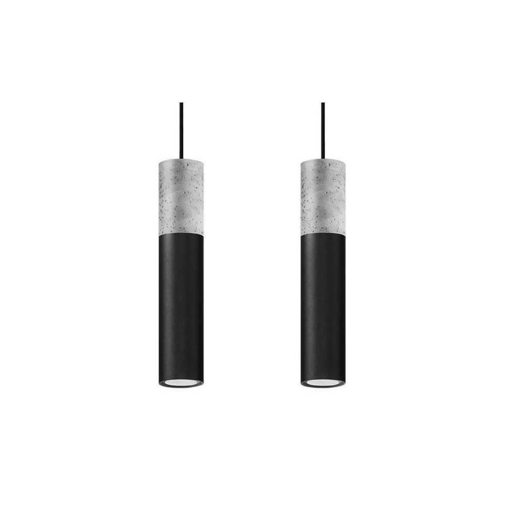 https://design-led.fr/fr/ Lampe pendante BORGIO 2L béton noir 2xGU10 SL.0651 113,40 € 96,39 €