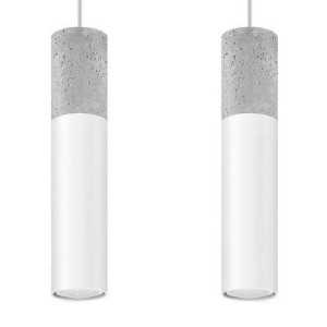 https://design-led.fr/fr/ Lampe pendante BORGIO 2L béton blanc 2xGU10 SL.0648 113,40 € 96,39 €