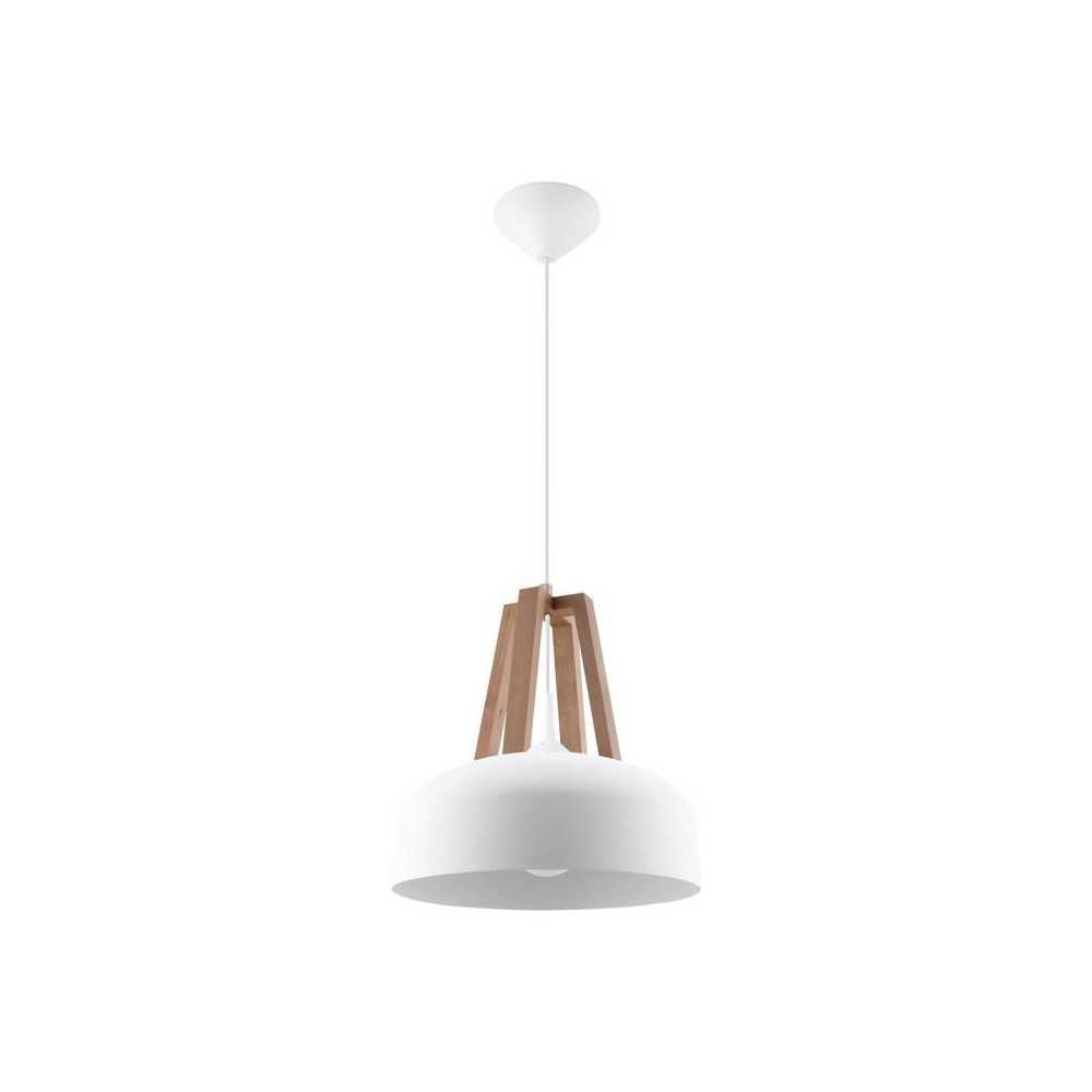 https://discount-led.fr/fr/ Lampe pendante CASCO blanc/bois naturel E27  73,80 €  59,04 €    SL.0388