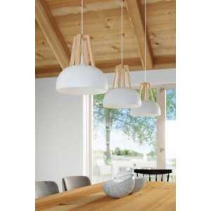 https://discount-led.fr/fr/ Lampe pendante CASCO blanc/bois naturel E27  73,80 €  59,04 €    SL.0388