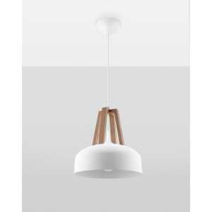 https://discount-led.fr/fr/ Lampe pendante CASCO blanc/bois naturel E27  73,80 €  59,04 €    SL.0388