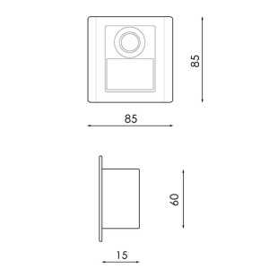 https://design-led.fr/fr/ Balise Led Encastrable Avec Capteur Pir Nomis Square 1.2 W 4500K LM9001 10,60 € 9,01 €