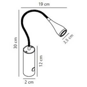 https://discount-led.fr/es/ Aplique de pared Mento Negro 3W 3000K  68,90 €  55,12 €    75531003