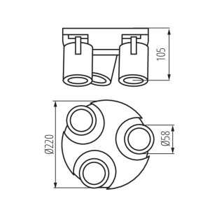 https://design-led.fr/nl/ Wand- of plafondarmatuur LAURIN 3xGU10 Wit 57,00 € 48,45 € 29126
