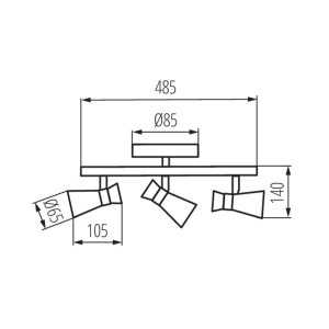 https://design-led.fr/fr/ Luminaire mural et plafonnier MILENO argent / cuivre 3xGU10 29117 49,90 € 42,41 €