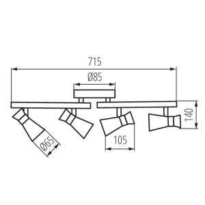 https://design-led.fr/fr/ Luminaire mural et plafonnier MILENO argent / cuivre 4xGU10 29119 67,10 € 57,04 €