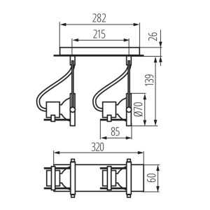 https://design-led.fr/es/ SONDA Steel 2xGU10 Luminaria de pared y techo 4796 37,80 € 26,46 € -30%