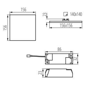 https://design-led.fr/it/ Downlight lED a montaggio superficiale AREL 156x156 mm 14w 4000k 20,10 € 17,09 € 29590