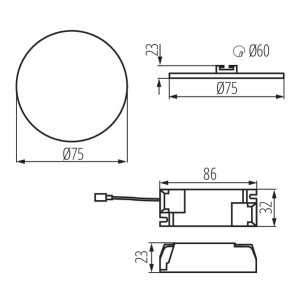 https://design-led.fr/it/ Downlight lED a montaggio superficiale AREL Ø75 mm 6w 4000k 12,00 € 10,20 € 29580