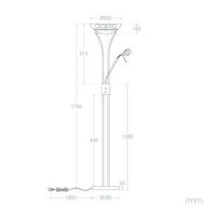 https://discount-led.fr/gb/ Floor lamp with reading Ethan silver metal  121,30 €  97,04 €    C213893