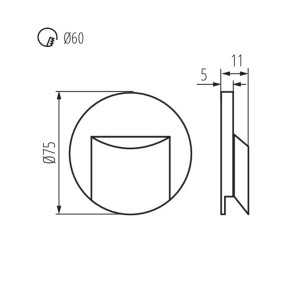 https://discount-led.fr/de/ LED-Leuchte für Treppenstufen ERINUS-LED R weiß 0.8W 12V 4000K  6,90 €  5,52 €    33323