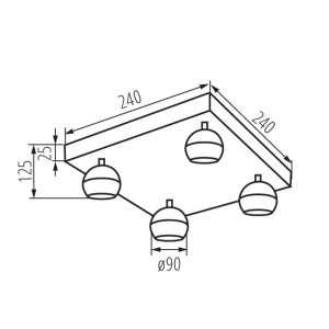 https://design-led.fr/fr/ Luminaire mural ou plafonnier GALOBA 4xGU10 Noir 33679 107,40 € 91,29 €