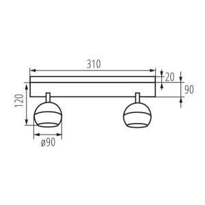https://design-led.fr/fr/ Luminaire mural ou plafonnier GALOBA 2xGU10 Noir 33675 52,40 € 44,54 €