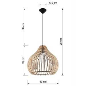 https://discount-led.fr/it/ Lampada a sospensione APRILLA in legno E27  106,80 €  85,44 €    SL.0639