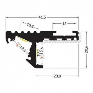 https://design-led.fr/pt/ Perfil de alumínio anodizado 2M para fita de led de marcha 72,60 € 61,71 € 9810