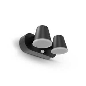 https://discount-led.fr/pt/ CAMELIA Candeeiro de parede LED duplo orientável preto e detetor de IR 20W 3000K IP54  165,00 €  ...