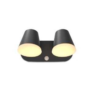 https://discount-led.fr/it/ CAMELIA Doppia lampada da parete orientabile a LED nera e rilevatore IR 20W 3000K IP54  165,00 € ...