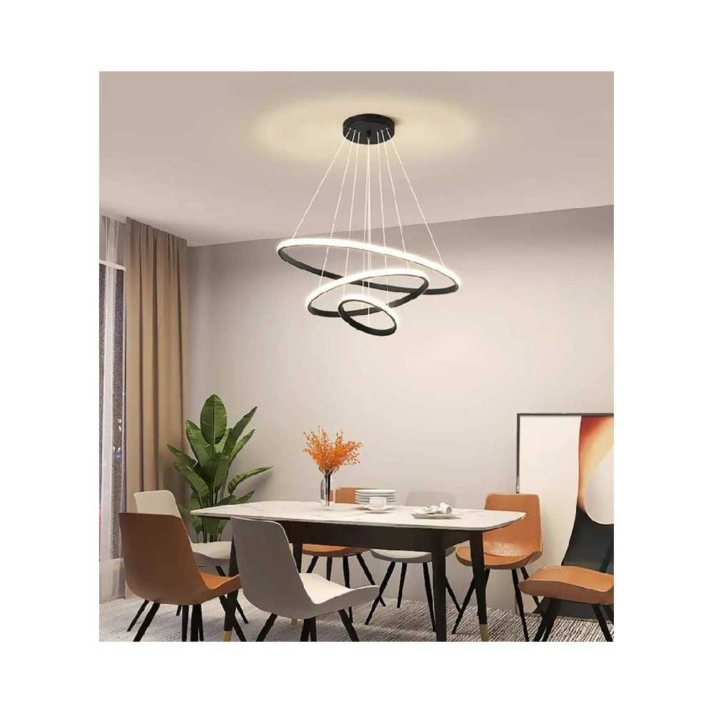 https://discount-led.fr/fr/ Lampe Suspendue Tringhs noir 3 anneaux 76w CTT dimmable par télécommande 178,50 € 139,23 € A...