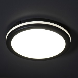 BENO ECO LED-Deckenleuchte Ø200 20w CCT IP65 Schwarz