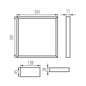 Kanlux - Panneau Led Cadre LED 595X595 AVAR 32W CCT 3000/4000/6500K - Réf : 26779