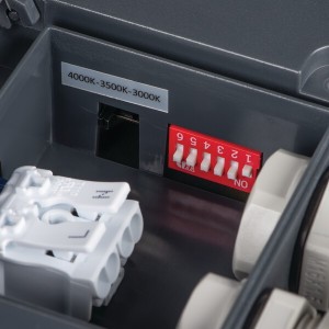 Ceiling light BENO LED detector Ø220 12/18w CCT IP65 Graphite