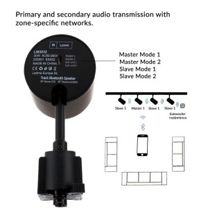 Altoparlante a binario Bluetooth nero monofase da 30W