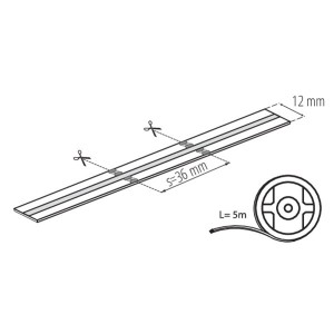 Kanlux - Fita LED RGB+ « COB »CCT, 5 m, 560 LEDs, 21 W/m, 24 V, IP20 - Ref.: 38915