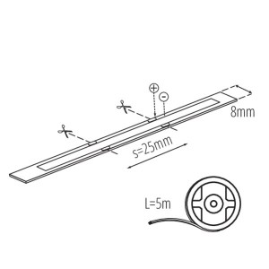 Kanlux - Fita LED COB, 3000K, 5 m, 320 LED/m, 10 W/m, IP20 - 12 V - Garantia de 3 anos - Ref.: 37230