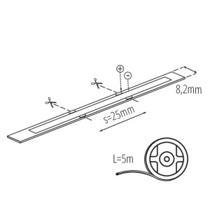 Kanlux - LED strip COB, 4000K, 5 m, 320 LEDs/m, 10W/m, IP65 - 12V - 3-year warranty - Ref: 37233