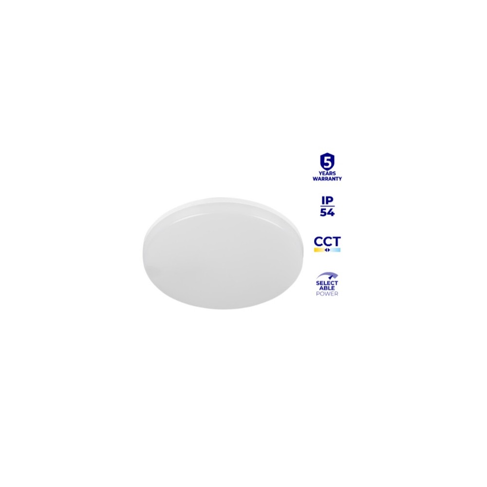 Candeeiro de teto VARSO LED Ø280 12/20W - CCT-O-SE detetor - 5 anos de garantia