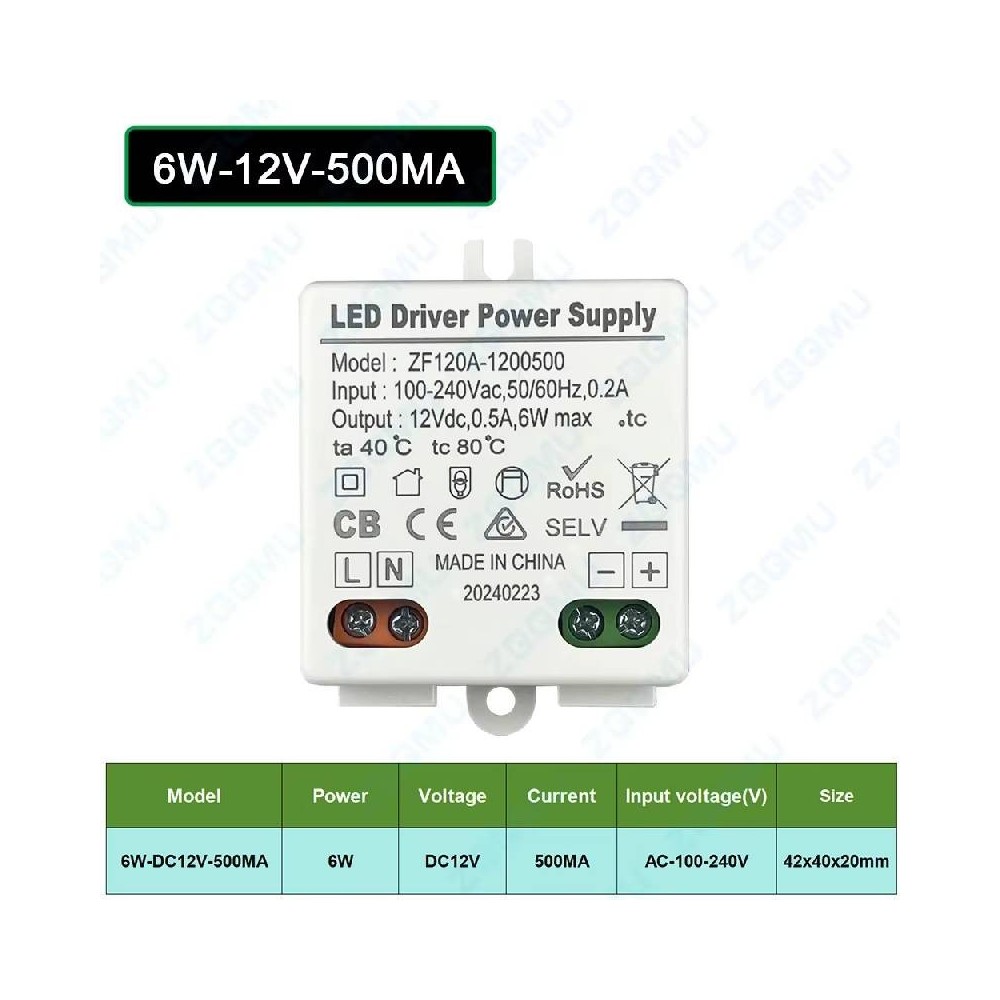 6W 12VDC 500mA LED-Netzteil A2546  11,20 €