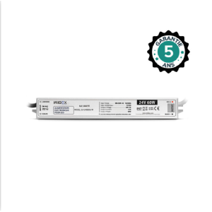 Miidex - Fonte de alimentação para LED 60 W - 24 V CC - 2,5 A - IP67 - GARANTIA DE 5 ANOS - Ref.: 100470