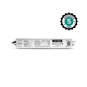 Miidex - Fuente de alimentación para LED de 45 W - 3,75 A - 12 V CC - IP67 - 5 AÑOS DE GARANTÍA - Ref.: 100467