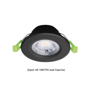 Miidex - Supporto rotondo nero fisso per faretto SPECTRA - Codice: 100844