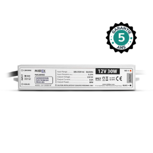 Miidex - Alimentation pour LED 30W - 12V DC - 2.5A - IP67 - Garantie 5 ANS - Réf : 100465