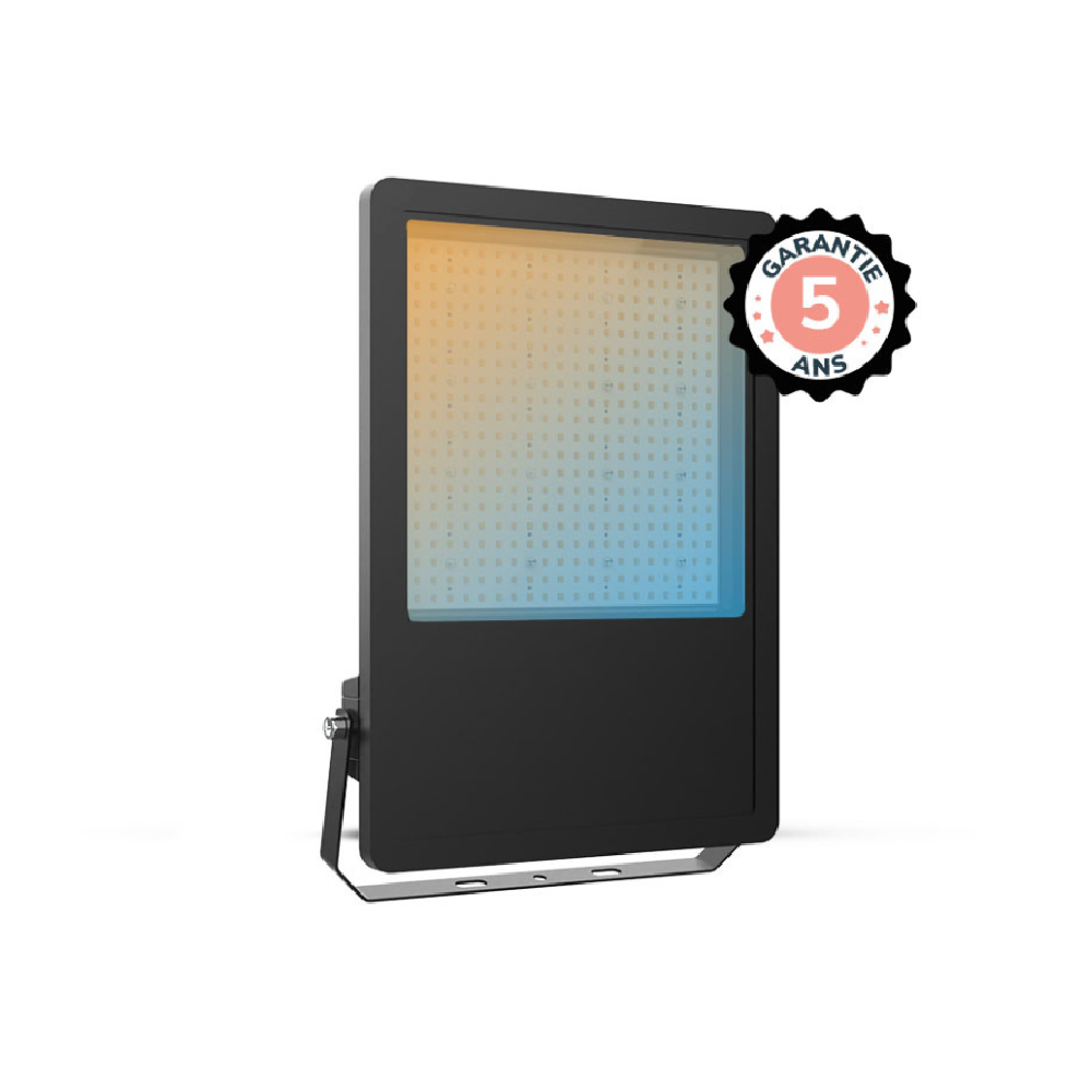 Miidex - LUMOS PRO Black 200W LED Floodlight CCT IP65 - 5-year warranty (sensor optional) - Ref: 100855