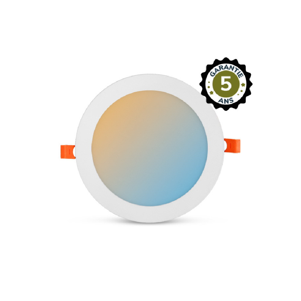 Miidex - Downlight LED Blanc Ø190 15W SLIMY CCT Dimmable - Garantie 5 ans - Réf : 77677