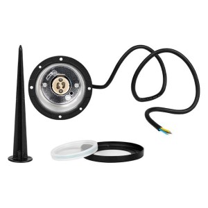LVT - Lampe de jardin LED réflecteur 1xGU10 230V Noir IP65 - Réf : 7119