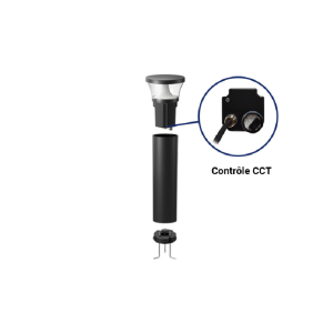 Miidex - Paletto LED FUSAIN 25W CCT Nero 475 mm GARANZIA 5 ANNI IP66 - Cod. art.: 100342