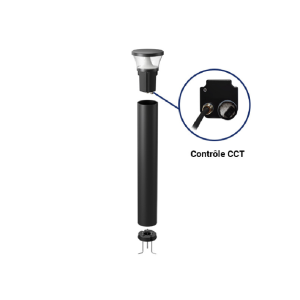 Miidex - Poste LED FUSAIN 25 W CCT, negro, 975 mm, IP66 - Garantía de 5 años - Ref.: 100343