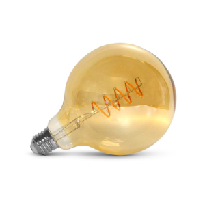Miidex - Bombilla LED E27 G125 con filamento en espiral, 4 W, 2700 K, dorado - Ref.: 71580