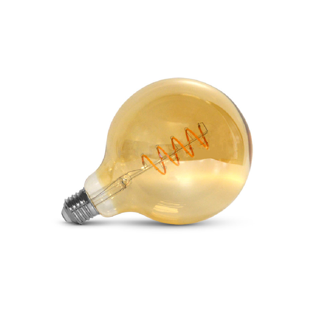 Miidex - E27 G125 Spiral Filament LED Bulb, 4W, 2700K Golden - Ref: 71580