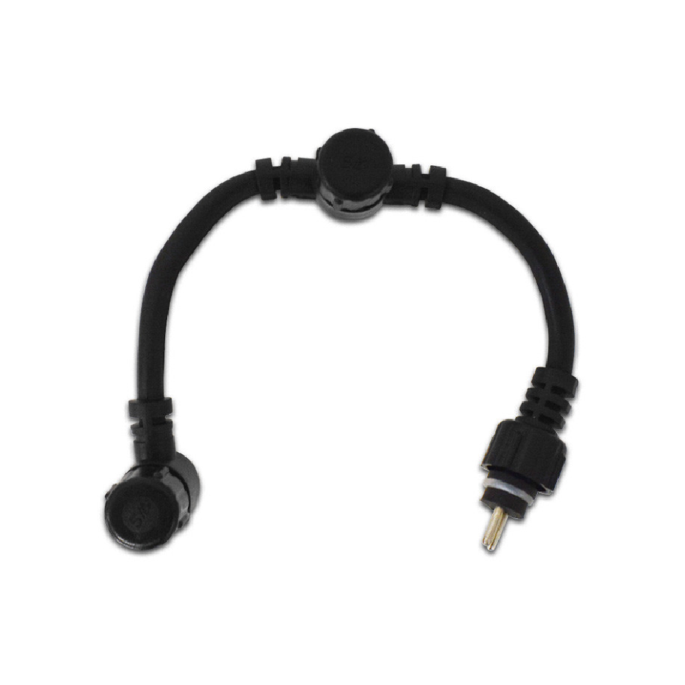 Miidex - Conector do kit de iluminação de terraço «T» 1 macho/2 fêmeas, 20 cm, TERRASSO - IP65 - Ref.: 70774