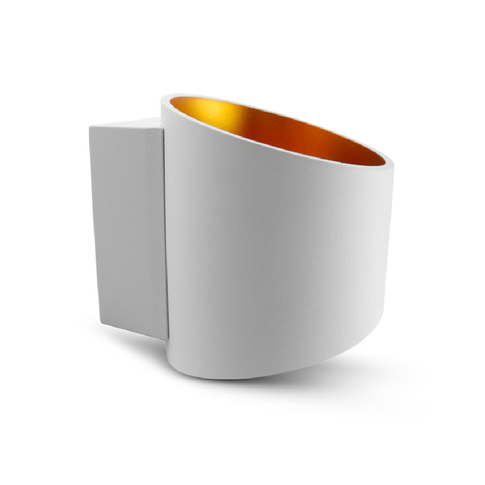 Miidex - Candeeiro de parede HOYA OBLIQUE G9 x1 branco dourado - Ref.: 700410