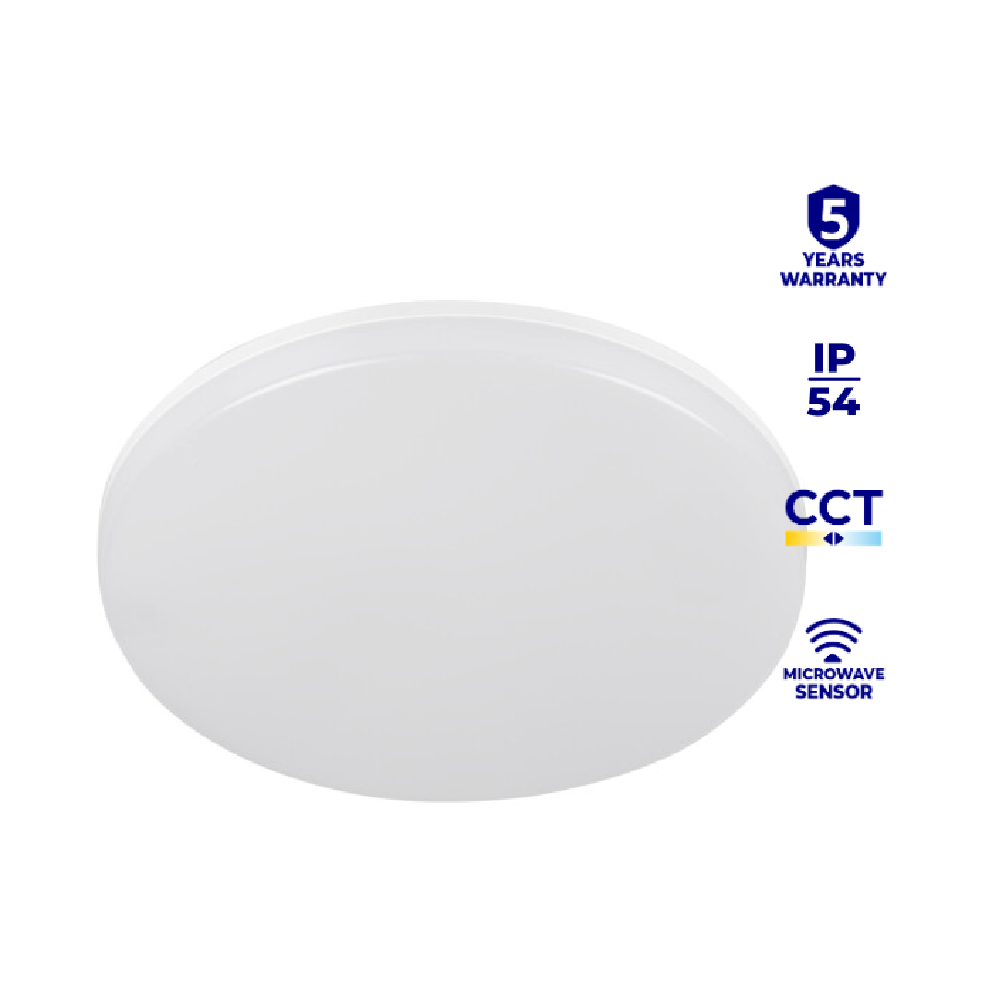 Kanlux - Plafonaio a LED VARSO Ø330 22/30W CCT-O-SE con sensore - garanzia 5 anni - Cod.: 22437