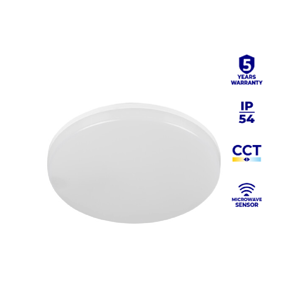 Kanlux - Lámpara de techo LED VARSO Ø280 12/20 W - CCT-O-SE con sensor - 5 años de garantía - Ref.: 26987