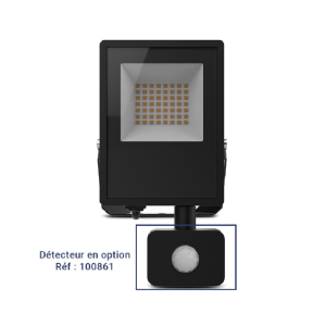 Miidex - LUMOS LITE Black 20W LED Floodlight, CCT, IP65 (optional sensor) - Ref: 100739
