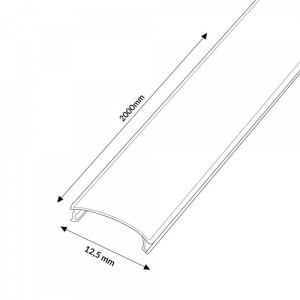 Ledme - Zwarte lichtverspreider voor zwarte profielen van 12,5 mm Sid - 2 meter - Art.nr.: LM3670