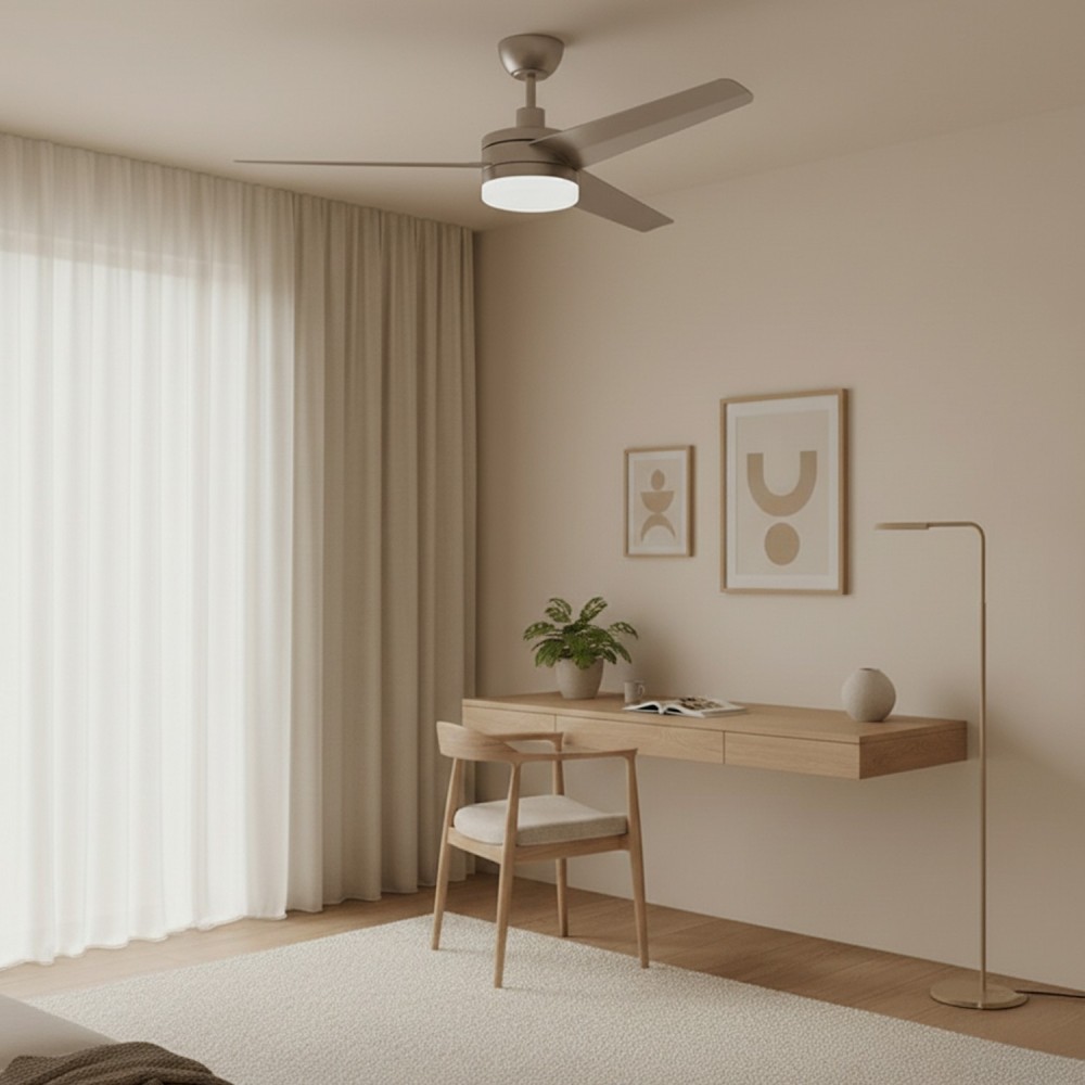 Ledme - Ventilador de teto LED Grey Curve - Dsc cct - Ref.: LM8814
