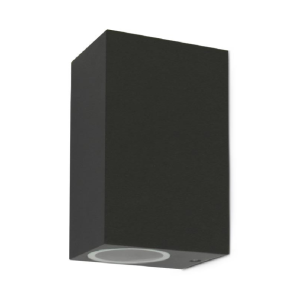 Miidex - ALTESSE RECT Wall Light, GU10 x 2, Anthracite Grey, IP44 - Ref: 70031